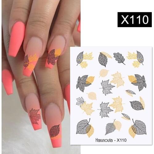 Maple Fall Leaf Nail Water Decals Autunm Winter Snowflakes Water Transfer Stickers Nail Art Decoration Slider Tips Accessory