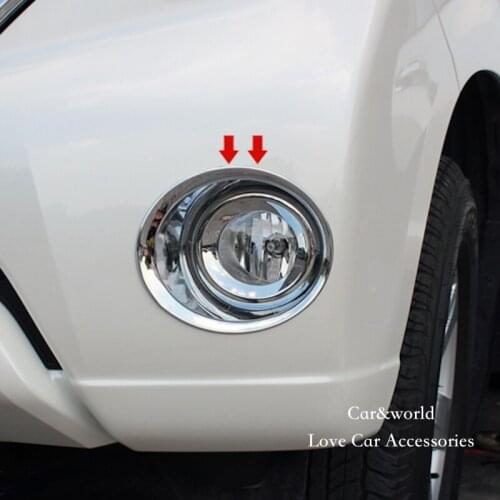 For 2014 2015 2016 Toyota Land Cruiser Prado 150 Front Fog Light Lamp Cover Trim Foglight Frame Protector Chrome Car Accessorie
