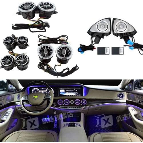 Neon Light Turbo Shape air Conditioning Vent Modificatio 7/64 Color Vent LED Ambient Light For Mercedes-Benz S-Class W222 3D