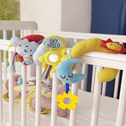 New Activity Spiral Stroller Car Seat Travel Lathe Hanging Toys Baby Rattles Plush Toys Sound Development Teether Rattle Toys