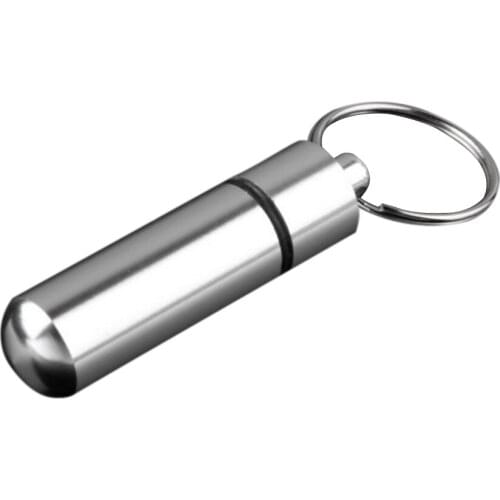 New High Quality Portable WaterProof Mini Aluminum Keychain Tablet Storage Box Bottle Case Holder Storage Medicine Container box