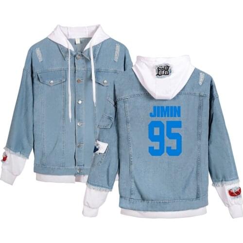 New Arrival bangtan Denim Jacket Map Of the soul 7 Fake two pieces Coat Men/Women Fashion Jacket Hip Hop Kpop Hoodies
