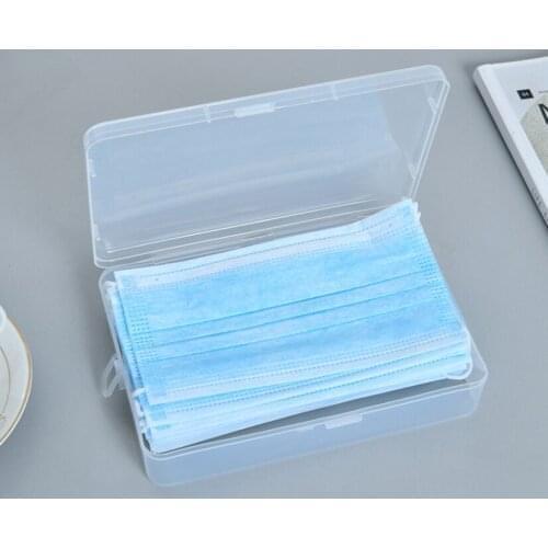 Jewelry Organizer Mask Dust-Proof Storage Box Portable Transparent Plastic Storage Container Cigarette Case Home Office Desk