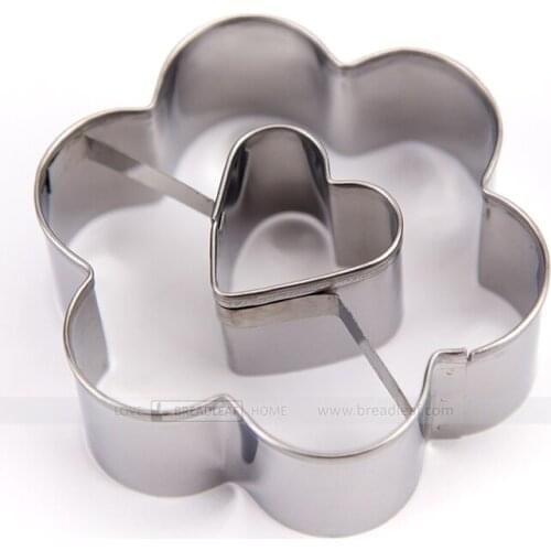 Plum heart-shaped stainless steel combination biscuit die DIY sugar turning and embossing die cookie cutting