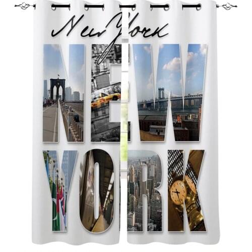 New York City Modern Blackout Curtains For Living Room Bedroom Window Treatment Blinds Drapes Kitchen Curtains