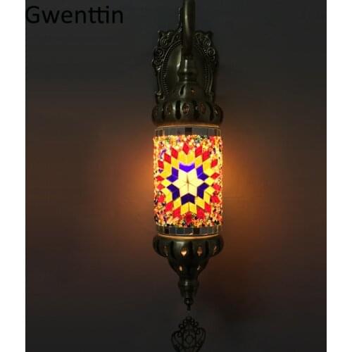 Turkish Mosaic Wall Lamp Bohemia Vintage Wall Sconces Bar Coffee Bedroom Led Light Fixture Loft Industrial Home Decor Luminarias