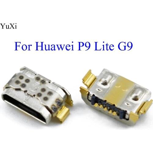 YuXi 10pcs Micro USB Connector Socket 5pin DIP4 Mobile phone charging tail plug for Huawei G9 P9 Mini USB Connector