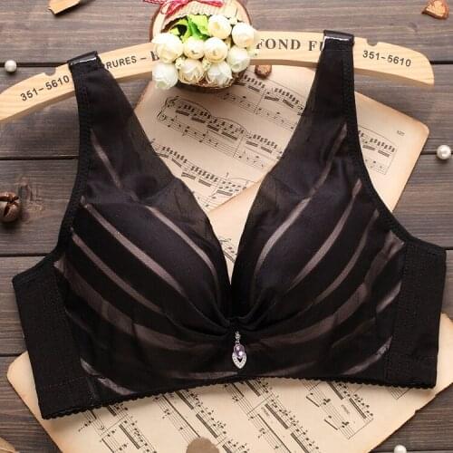 Big Size Women Lace Bra gathered breast Sexy Lingerie 34 36 38 40 42 B C D big cup dress party underwear chest undies