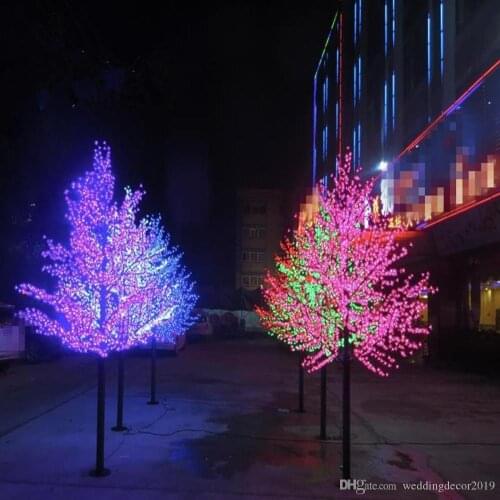 1.5M Height ArtificialCherry Blossom Tree Light Landscape Wedding Luminaria Outdoor Lighting Lamp Waterproof Chrismas Tree