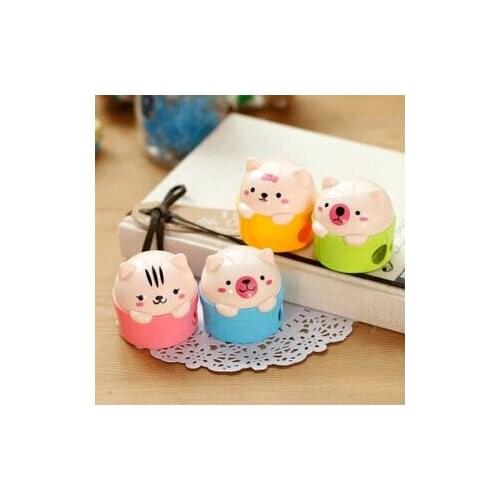 2pc/lot Double portable pencil sharpener / cartoon animal the students love cute bear pencil sharpener