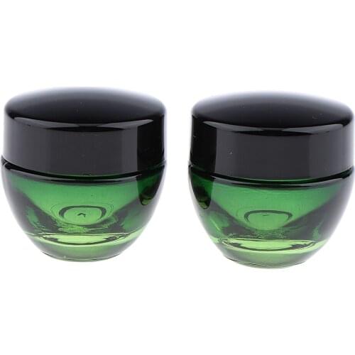 2x Empty Glass Make Up Cream Jars Lotion Bottles Cosmetics Containers 15/50g