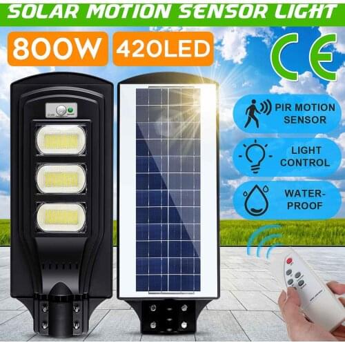 240W 480W 800W LED Solar Light Radar Sensor Timing Control+Light Control Garden Yard LED Solar Street Lamp with Remote Control