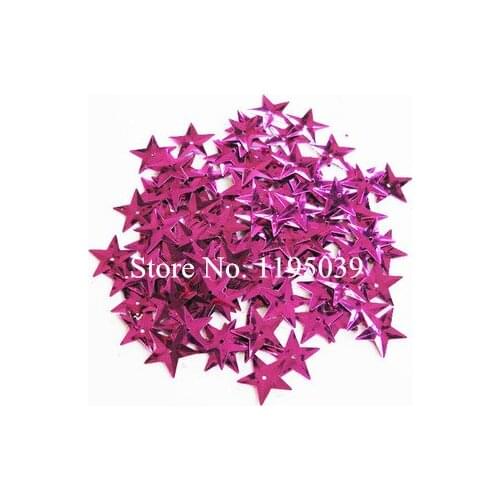 50g/lot 15mm Star Sequins Cup Loose Paillettes Wedding Crafts Kids DIY Accessories With 1 Middle Hole Rose Red