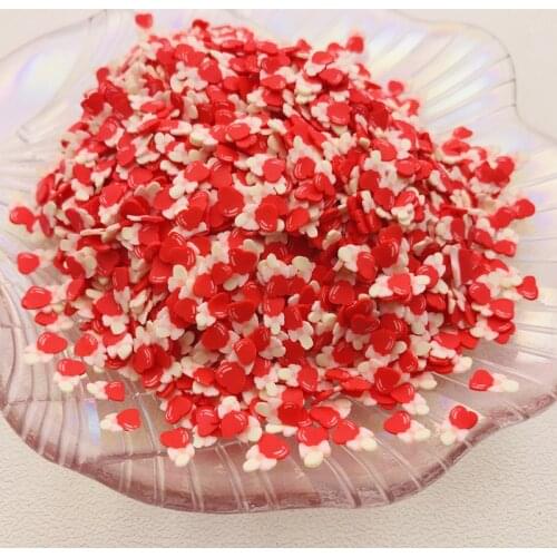 20g/Lot Hot Selling Clay Valentines Day Heart Sprinkle, Cute Envelop Lip Slice for Crafts Making, Phone Deco, DIY Scrapbooking