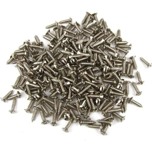 Musiclily 50Pcs Pickguard Screws for Strat / Tele /SQ/ LP/SG Electric Guitar Bass, Chrome
