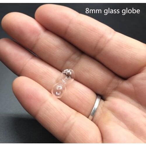 8mm clear mini empty round ball orb shape glass globe Glass vial pendant glass bottle bubble cover dome necklace DIY Gift 300pcs