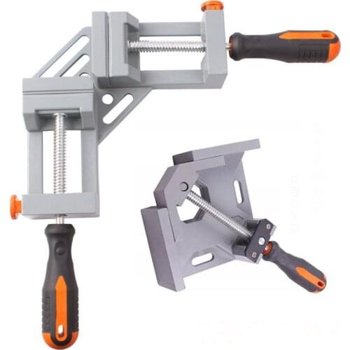 Aluminium Single/Double Handle 90 Degree Right Angle Clamp Photo Frame Corner Clip Woodworking Vise Workbenches