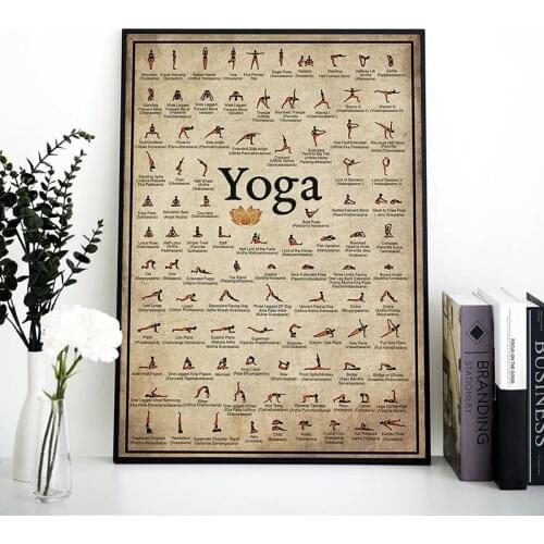Ashtanga Chart Pose Health Canvas Painting Posters and Prints Wall Art Pictures for Exercise Gym Yoga Wall Decoration Cuadros