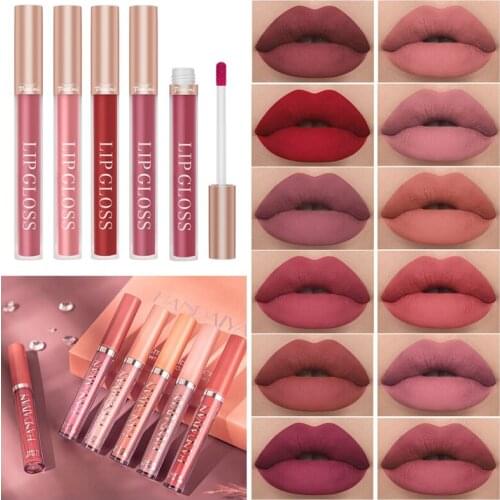 2/3/4PCS Matte Velvet Lipsticks Lips Tint Lip Gloss Waterproof Lasting Moisturizing and Easy to Wear Lipgloss Makeup Cosmetic