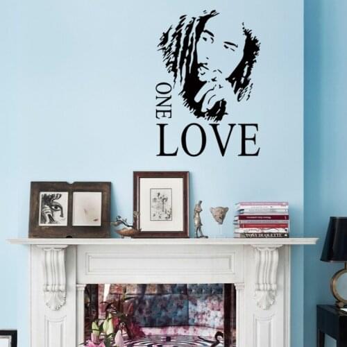 Bob Marley One Love Removable Decal Room Wall Sticker Vinyl Art Decor Home Decal Mural