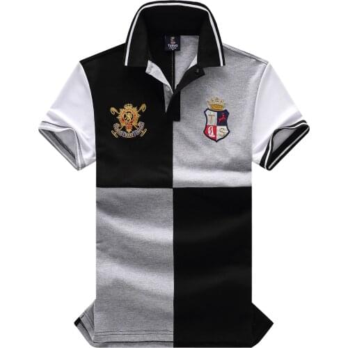 Brand Polo Shirt Men Short Sleeve Breathable Cotton Polos Male Patachwork American & European Style Summer Poloshirts Plus Size