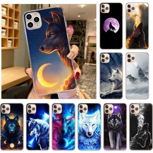 Phone Case For iPhone 11 12 Pro X XR XS Max 7 8 6 6S Plus 5S SE2020 Moon Snow Howl Wolf Fashion TPU Soft Case Cover Coque Capa