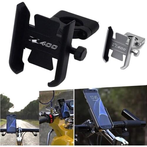 For KASAWAKI Z400 z400 Z250 z250 With LOGO Motorcycle CNC Aluminum Handlebar Mobile Phone Holder GPS Stand Bracket Accessories