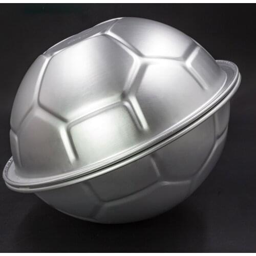3D Football Shape Cake Mold AluminumBall Sphere Non-toxic Cake Mould Chocolate Pan Mold Kitchen Baking Tools