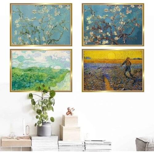 Van Gaoshan Water Oil Painting Port Abstract Art Canvas Painting Living Room Corridor Office Home Decoration Mural