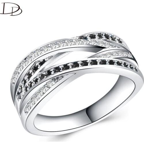 DODO 5 Color Available Cool Cross Bague For Women Purple/Blue AAA Cubic Zircon Rings For Women Create Fashion Jewelry Gifts B602