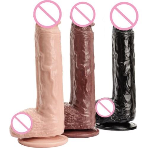 Brown Flesh Black Big Dildo Suction Cup Realistic Dildo Sex Toys For Women Artificial Penis Clear Veins Big Dick Erotic Product