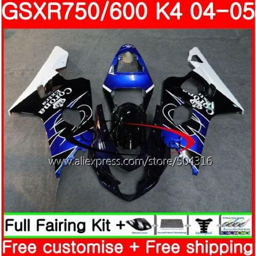 Body For SUZUKI Blue SALE GSXR 600 750 04 05 GSXR600/750 GSX-R750 30SH12 GSX-R600 K4 GSXR750 04 05 GSXR600 2004 2005 Fairing