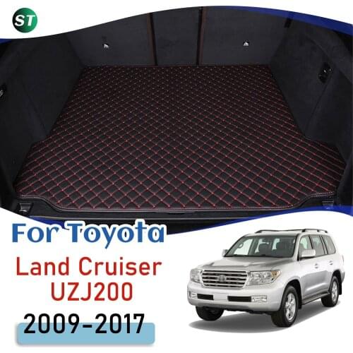 For Toyota Land Cruiser UZJ200 2009-2017 Custom Leather Car Trunk Mats Rear Trunk Floor Mat Tray Carpet Cargo Liner Accessories