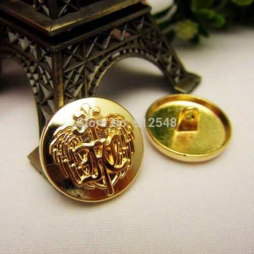 10pcs,23mm gold color metal buttons,British style classic fashion garment accessories DIY materials,149718