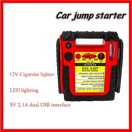 12V 900A Multifunctional Car Jump Starter Power Bank Vehicle Emergency Power Supply With Pire Pressure Monitoring Light Function