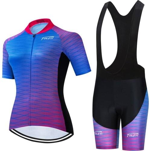Fashion Lycra Women Summer Cycling Jersey Set 2021 Bike Clothing Sport Suit MTB Kit Female Bicycle Clothes Cyclist Dress Outfit