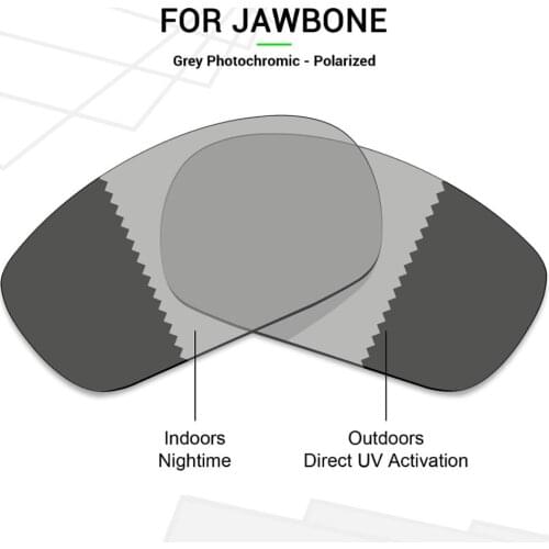 Mryok POLARIZED Replacement Lenses for Oakley Jawbone Sunglasses Grey Photochromic