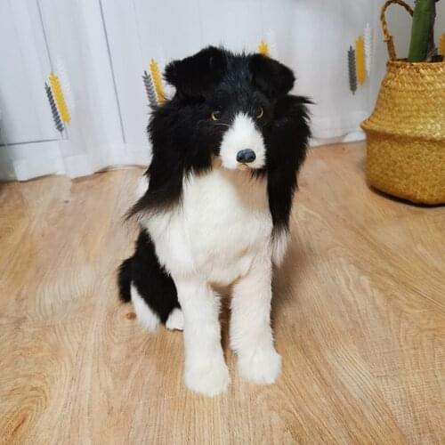 Realistic Shepherd Dog Plush Puppy Toy For Kids Animal Figurines Miniatures Ornaments Home Decoration Dolls Child Birthday Gift