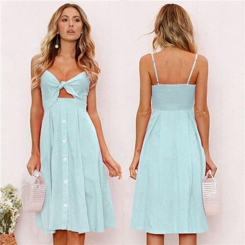 Deep V-Neck Strap Dress Summer Women Elegant Tie Up Bodycon Dresses 2019 Evening Party Sexy Backless Beach Dress vestidos Female
