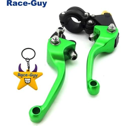 Green CNC Alloy Folding Brake Clutch Handle Lever For 50cc 70cc 90cc 110cc 125cc 140cc 150cc 160cc Chinese Pit Dirt Trail Motor