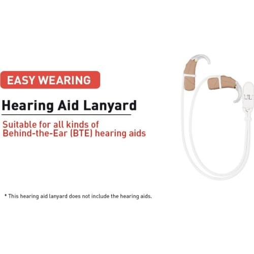 Hearing Aid Bilateral Lanyard Anti-Lost Rope Hearing Aid Protector Clip Suitable For All Kinds Of BTE Hearing Aids Adult Child