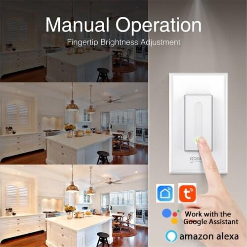 Gosund Wi-Fi Smart In-wall Light Dimmer Switch Smart Home US WiFi Smart Light Switch With Smart Life/ Tuya App Alexa Google Home