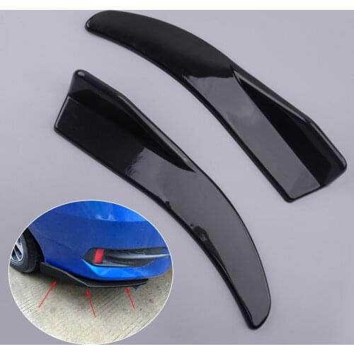 2pcs Universal Car Side Skirt Rear Bumper Spoiler Lip Angle Splitter Diffuser Winglet Aprons Black MJ-H00831-D3