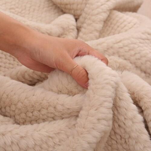 Thicken Rex rabbit fur pineapple lattice texture fur DIY plush clothing warm faux plusfabric clothing scarf DIY cloth