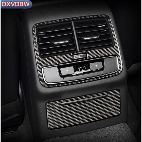For Audi a4 b9 RS4 S4 Interior Carbon Fiber Rear Air Condition Vent Cover Trim Air Outlet Decor Car Styling Stickers Accessories