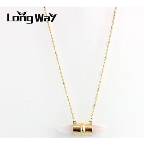 LongWay Gold Color Necklace female Vintage Love Jewelry Handmade Stone Necklaces & Pendants for Women Free Shipping SNE160165
