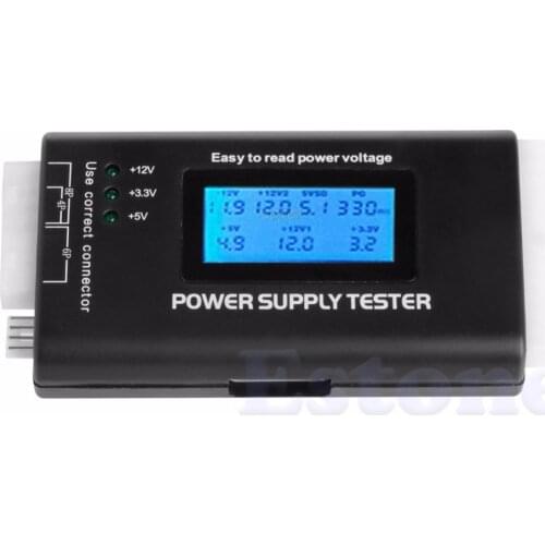 LCD PC Computer 20/24 Pin 4 PSU ATX BTX ITX SATA HDD Power Supply Tester
