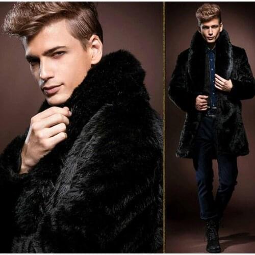 Winter mens faux rabbit hair fur coats thicken warm overcoat mens leather coats thermal masculino motoqueiro chaqueta hombre