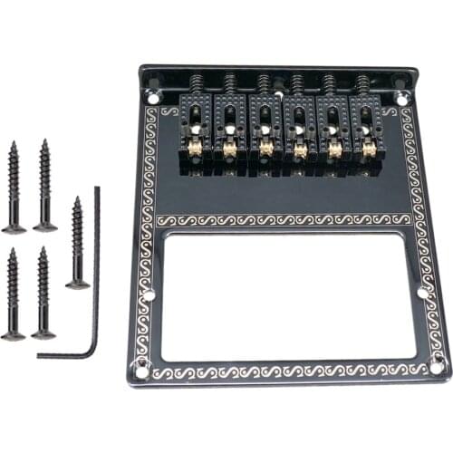 Tooyful 1 Set Roller Saddle Bridge Humbuckers Mount Accessory for TL Electric Guitar Black