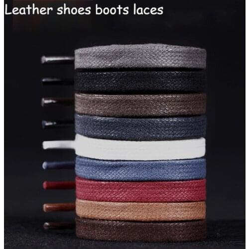 1 Pair Of Waxy Shoelaces Flat Waterproof Leather Shoe Lace Martin Boots Children Adult Shoelace Length 60 80 100 120 140 160 180